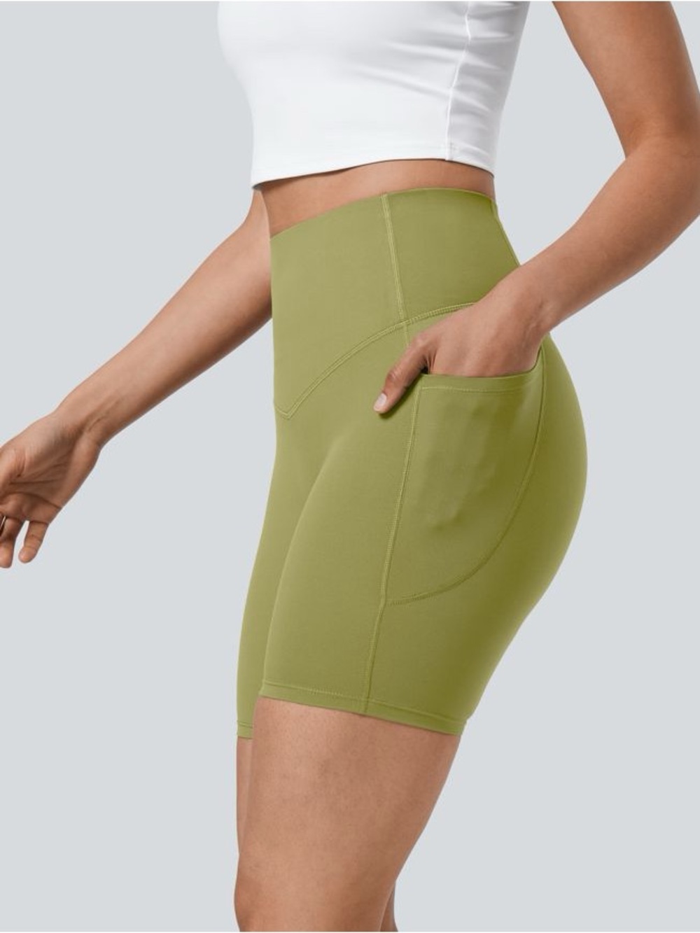 Halara UltraSculpt High Waisted Biker Shorts – Moss Green XL (NWT)